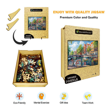 Amsterdam Canal Wooden Jigsaw Puzzle