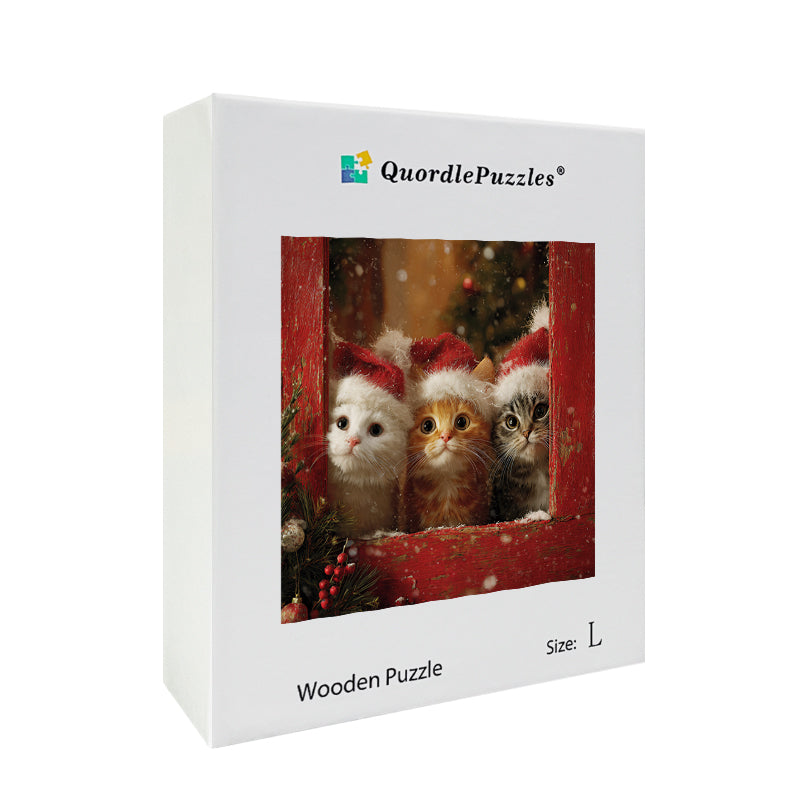 Christmas Kittens Wooden Jigsaw Puzzle