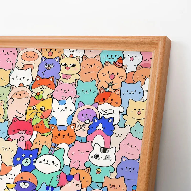 Cute Cat Collection - Wooden Coloring Puzzle