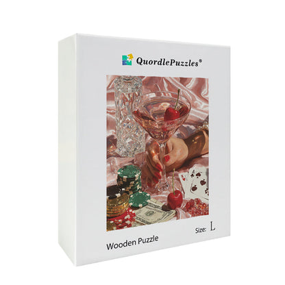 Casino Cocktail Wooden Jigsaw Puzzle