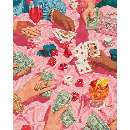 Retro Gambling Wooden Jigsaw Puzzle