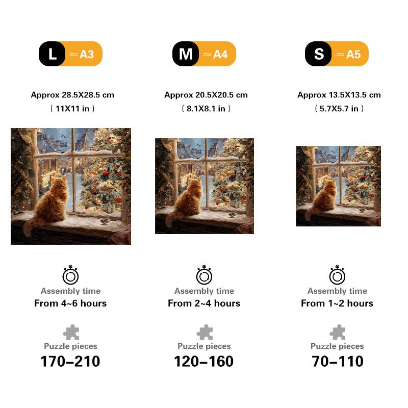 Winter Cat Wooden Jigsaw Puzzle