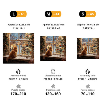 Winter Cat Wooden Jigsaw Puzzle