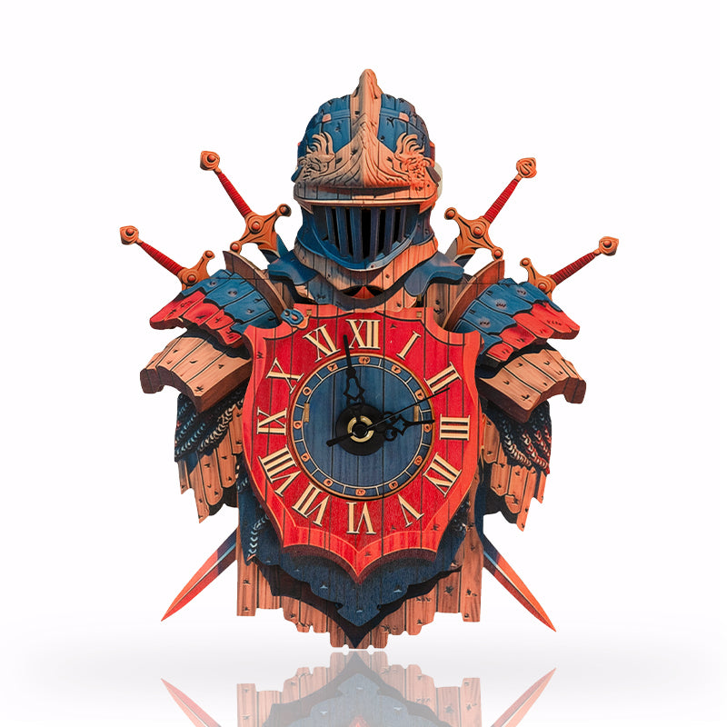 Knight’s Shield Timepiece Wooden Clock Puzzle