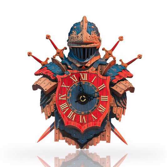 Knight’s Shield Timepiece Wooden Clock Puzzle