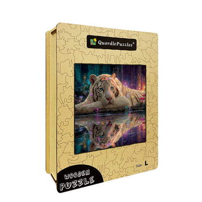 White Tiger Wooden Jigsaw Puzzle