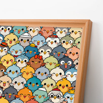 Bird Crowd - Wooden Coloring Puzzle