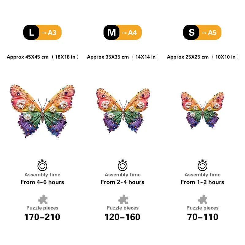 Crystal Butterfly Art Butterfly Wooden Jigsaw Puzzle