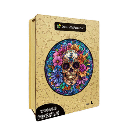 Floral Skull Wooden Jigsaw Puzzle