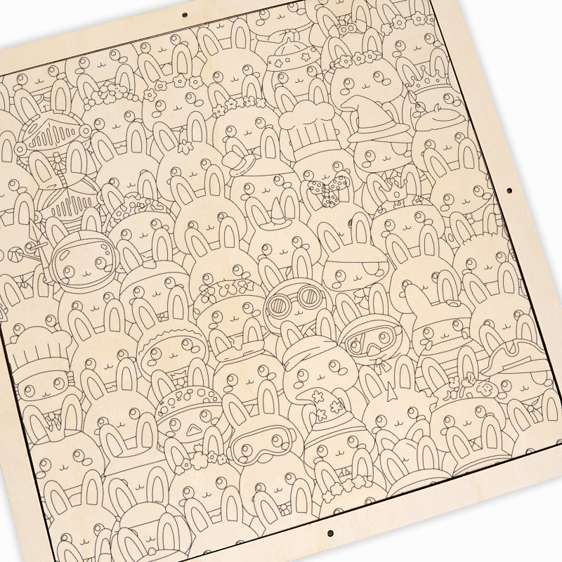 Bunnies- Wooden Coloring Puzzle