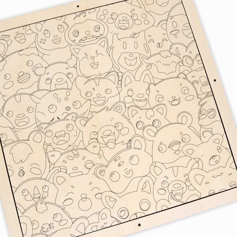 Beastie Bunch- Wooden Coloring Puzzle