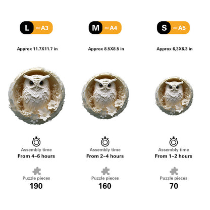 3D Owl in Nest Wooden Jigsaw Puzzle