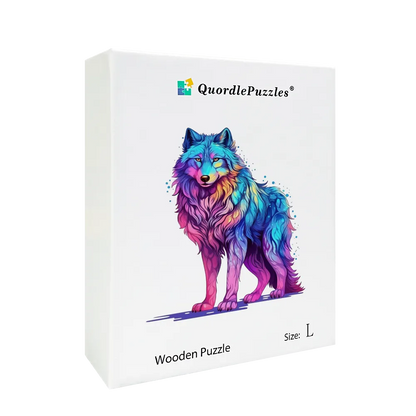 🔥Last Day 85% OFF-Majestic Rainbow Wolf Wooden Jigsaw Puzzle