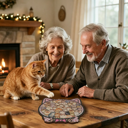 Cherry Blossom Cat Gathering Display Puzzle