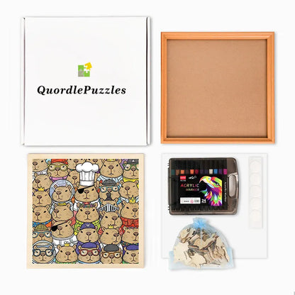 Hamsters- Wooden Coloring Puzzle