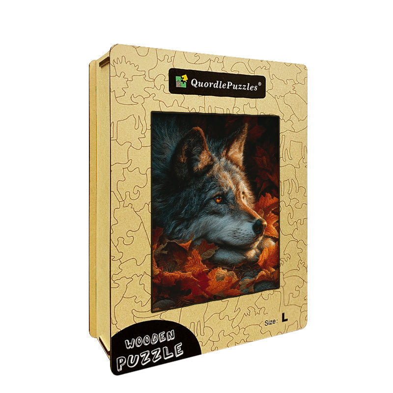 Autumn Wolf Wooden Jigsaw Puzzle