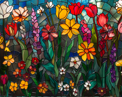 Floral Stained Glass Wooden Jigsaw Puzzle