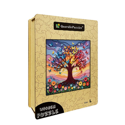 Rainbow Butterfly Tree Wooden Jigsaw Puzzle