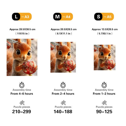 Squirrel with Ornament Wooden Jigsaw Puzzle