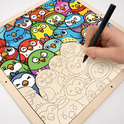 Birdie Party - Wooden Coloring Puzzle