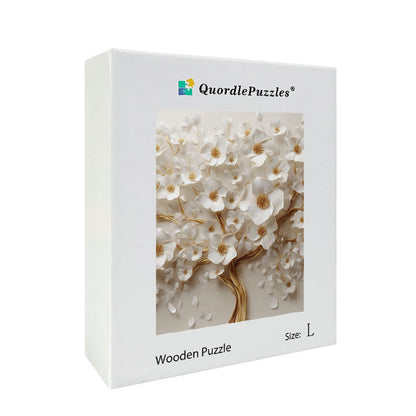 Golden Blossom Tree Wooden Jigsaw Puzzle
