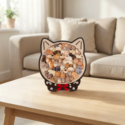 Cozy Cat Gathering Display Puzzle