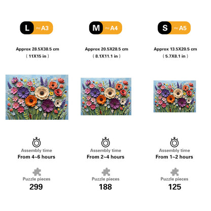 Paper-Cut Blossom Garden Wooden Jigsaw Puzzle