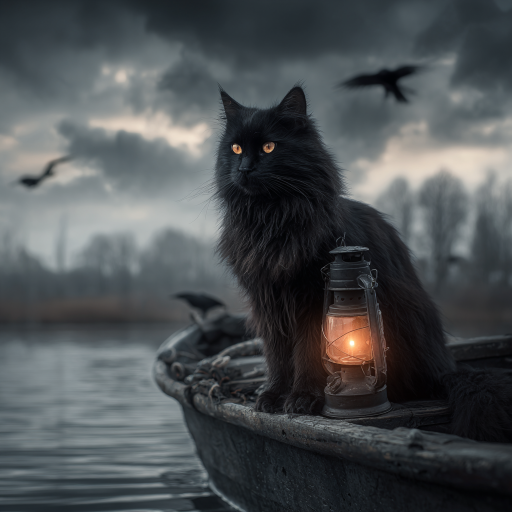 Lantern Cat Wooden Jigsaw Puzzle