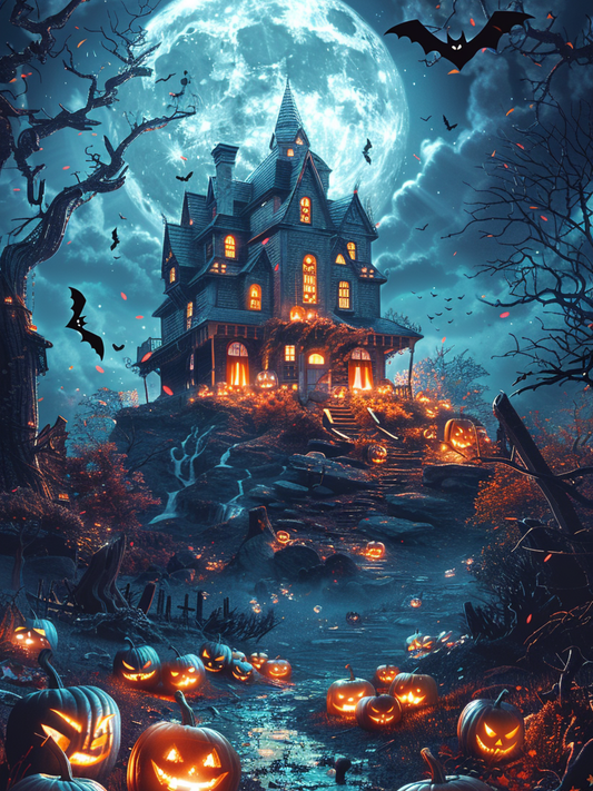 Halloween Haunted House Wooden Jigsaw Puzzle
