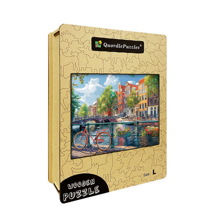 Amsterdam Canal Wooden Jigsaw Puzzle
