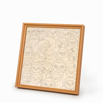 Lazy Sloths - Wooden Coloring Puzzle