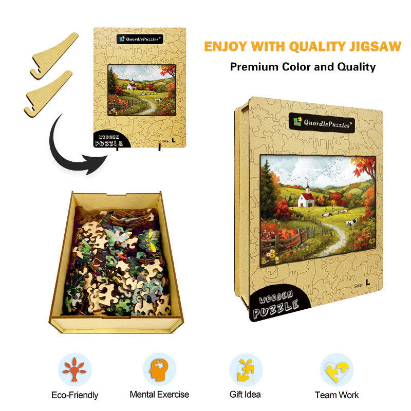 Autumn Farm Wooden Jigsaw Puzzle