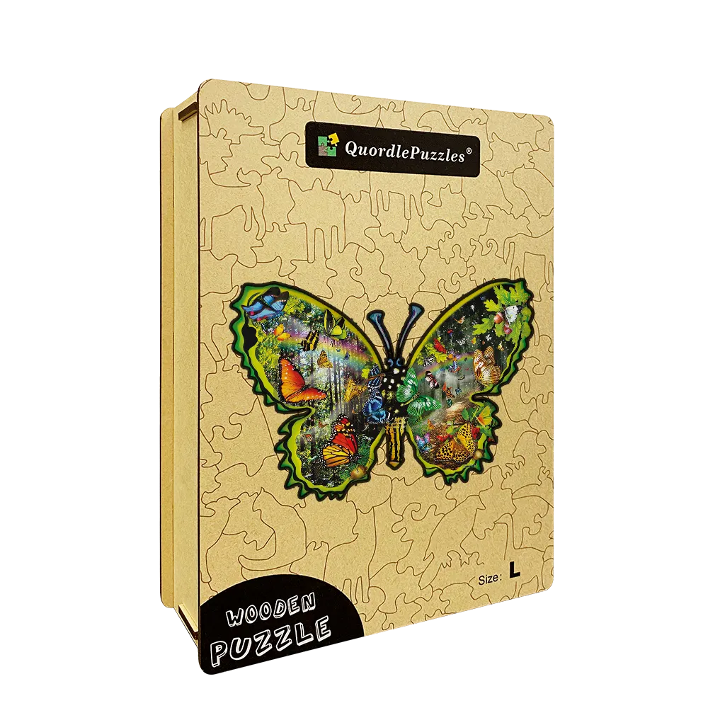 🔥LAST DAY 91% OFF-Butterfly Meadow Wooden Jigsaw Puzzle