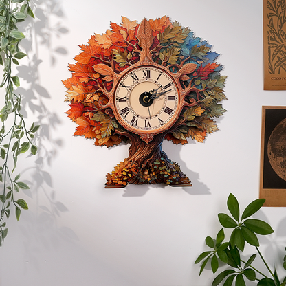 Autumn Tree Timepiece Wooden Clock Puzzle