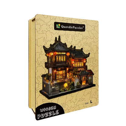Oriental Courtyard Wooden Jigsaw Puzzle