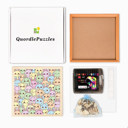 Rabbits - Wooden Coloring Puzzle