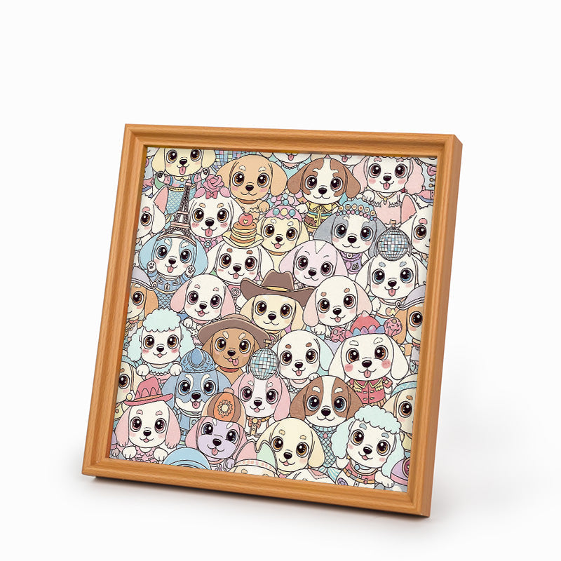 Cute Puppies- Wooden Coloring Puzzle