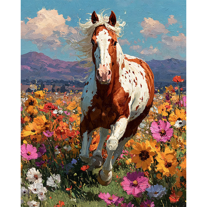 Horse Wildflowers Wooden Jigsaw Puzzle