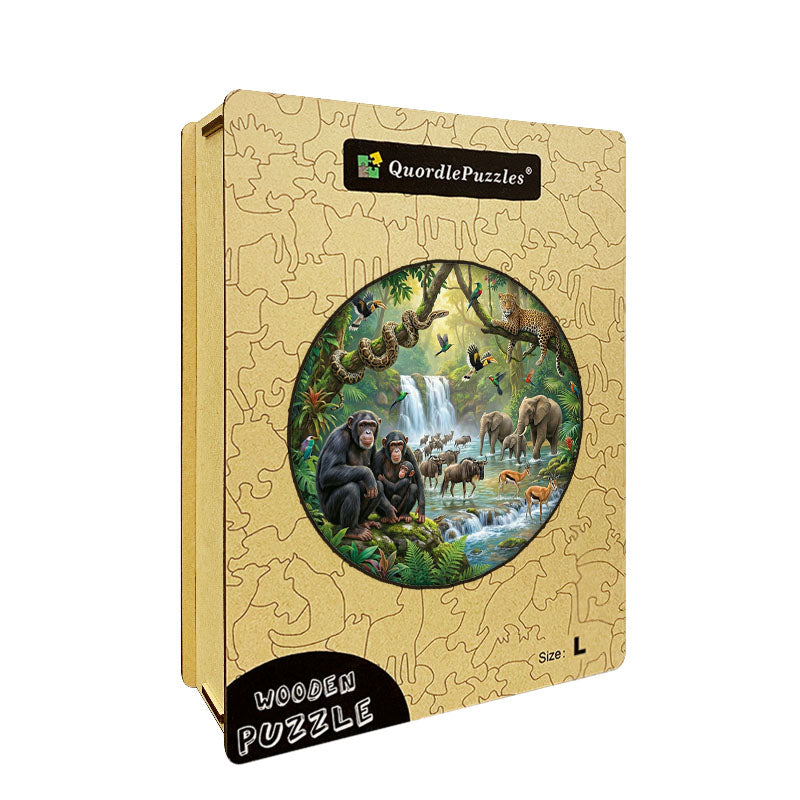Waterfall Wildlife Adventure Wooden Jigsaw Puzzle
