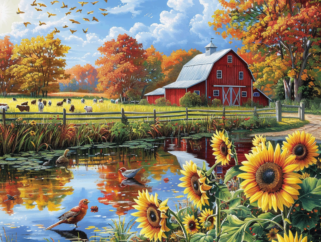 Autumn Barn Wooden Jigsaw Puzzle