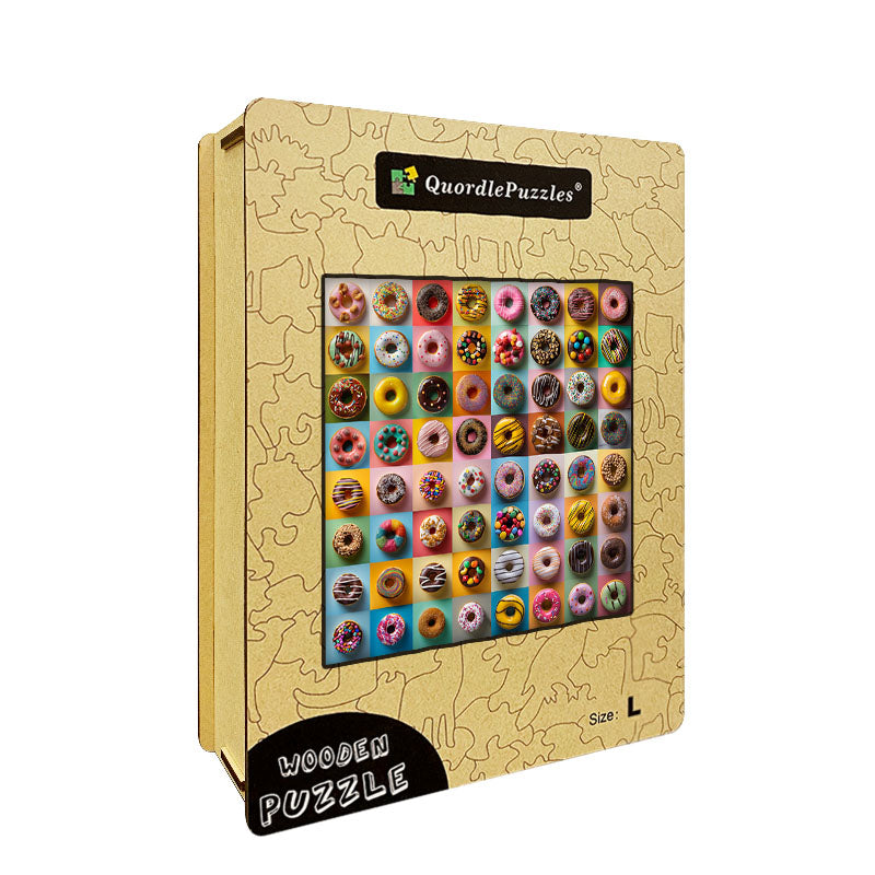 Donut Grid Wooden Jigsaw Puzzle