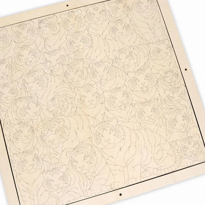 Colorful Tigers - Wooden Coloring Puzzle