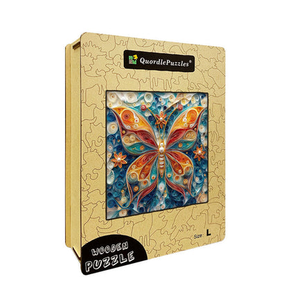 Quilled Butterfly Dream Wooden Jigsaw Puzzle