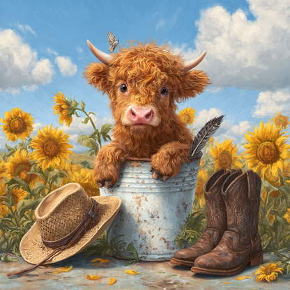 Cow in Bucket Wooden Jigsaw Puzzle