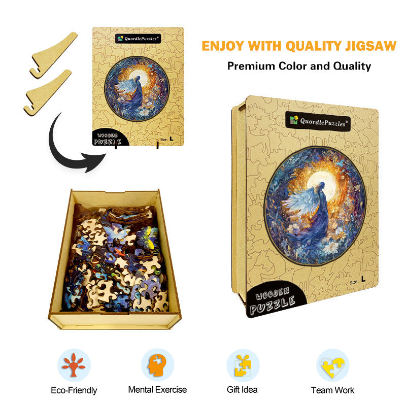 Moonlit Angel Wooden Jigsaw Puzzle