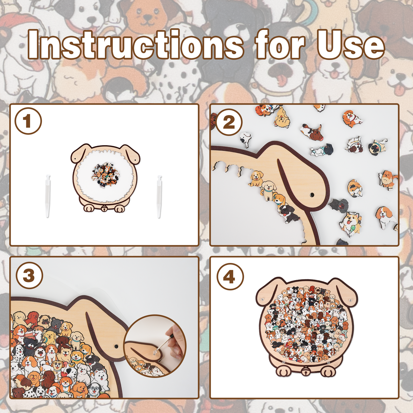 Happy Puppy Crowd Gathering Display Puzzle