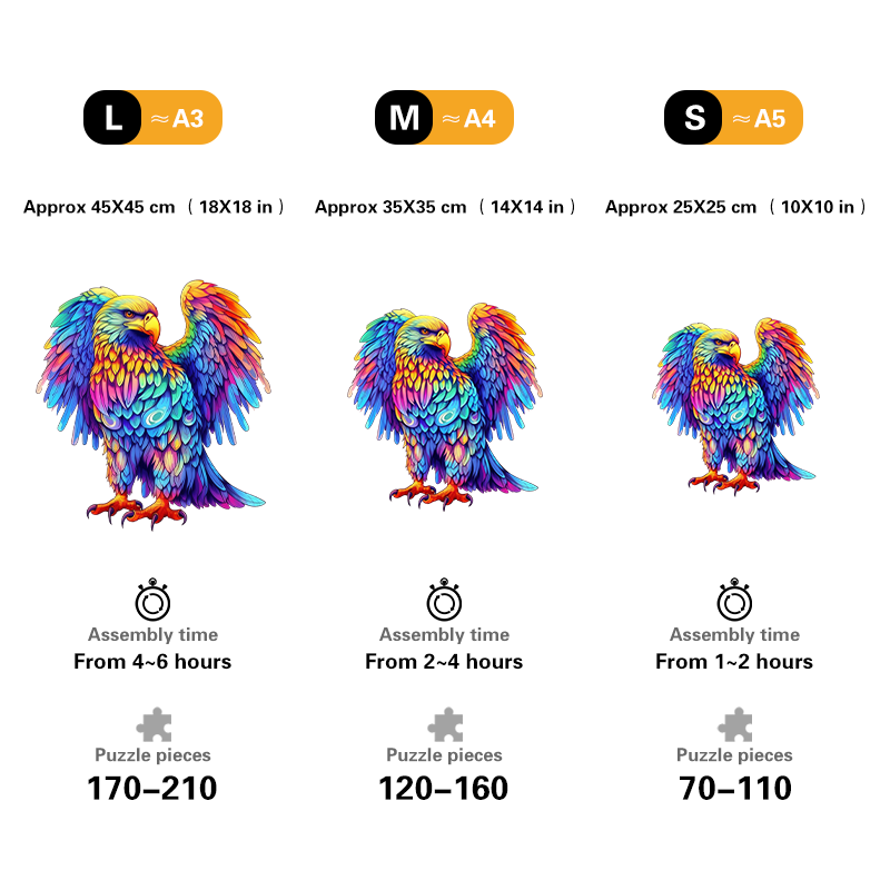 🔥Last Day 85% OFF-Colorful Eagle Head Poster Wooden Jigsaw Puzzle