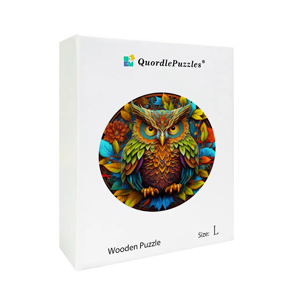 Mandala Owl Wooden Jigsaw Puzzle