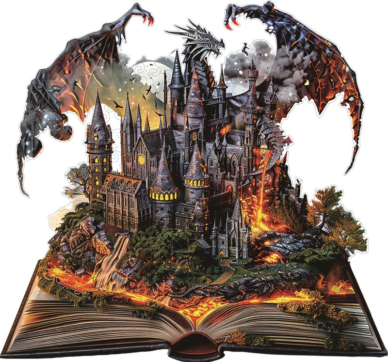 Dragon Castle in a Book Wooden Jigsaw Puzzle