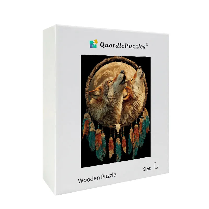Twin Wolves Wooden Jigsaw Puzzle